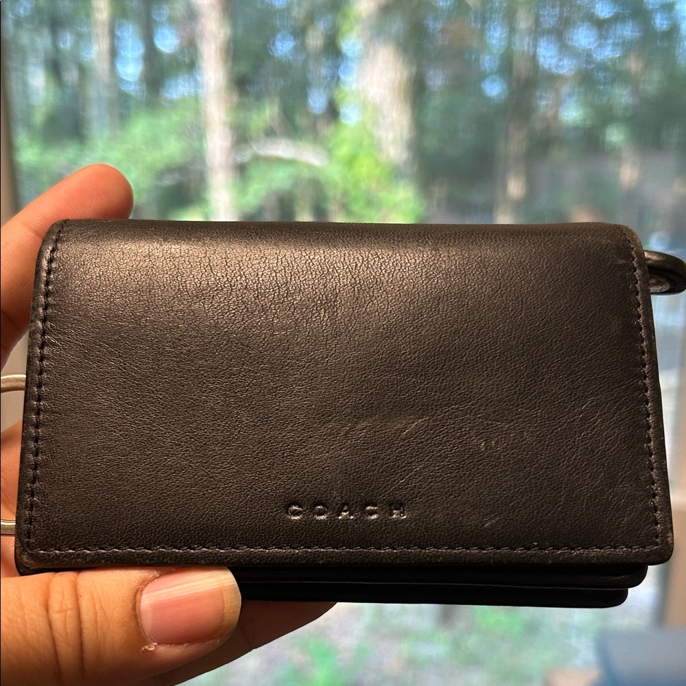 Coach Black Leather Key Case